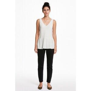 Who What Wear White Top Peplum Size M